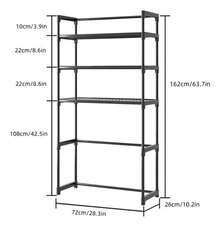 Laundry Room Organizer Shelf With 3 Tiers - màu đen - Xem 8