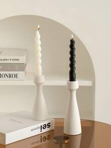 1 bucată Suport de lumânare din ceramică în formă asimetrică, stil natural, design modern minimalist, se potrivește cu cești înalte pentru lumânări, potrivit pentru masă, petrecere, decor camera de zi, decorarea mesei de sufragerie - Multicolor - Vizualizare 10