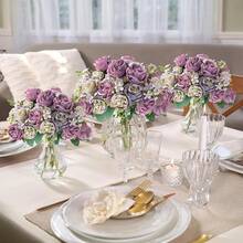 1pc/80stems Romantic Silk Peony Hydrangea Bouquet Artificial Flowers, Plastic Flower Arrangement For Wedding/Home/Bedroom/Living Room/Dining Table Decor, Bridal Bouquet, Mother's Day - Mauve Purple - View 7