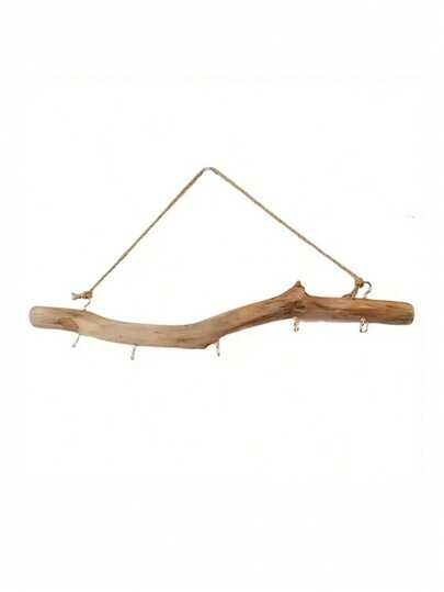 2/1件装乡村风木质浮木挂钩，壁挂式树枝挂架，带5个挂钩的悬挂式珠宝收纳架，乡村风格，适用于小物件和钥匙，家居厨房收纳配件，实用挂钩，家居浴室装饰，浴室收纳架，秋季装饰，返校季