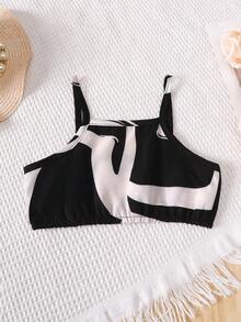 2pcs/Set Girls Casual Printed Camisole Top And Printed Pants, Summer Fashion Outfit - Black - View 3