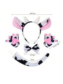 Mới đến Phong cách đơn giản đa năng phóng đại dễ thương động vật sừng bò tai băng đô, mũ đội đầu thời trang cho tiệc tùng, biểu diễn sân khấu, cosplay, trang điểm, đạo cụ - bò sữa - Xem 12