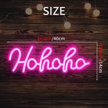 1Pc LED Neon Sign Ho Ho Ho Neon Light, Home Bedroom Living Room Wall Decoration Light, For Holiday Wedding Party Decorative Light, 5V USB Powered