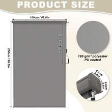 Pionowa żaluzja balkonowa z aluminium, roleta zewnętrzna z mechanizmem korbowym, roleta boczna, ekran prywatności na balkon, taras, ochrona przeciwsłoneczna i ekran prywatności, szaro-antracytowy, 120 x 250 cm/160 x 250 cm/180 x 250 cm - Szary - Zobacz 3