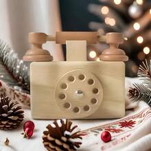 1 Box, Vintage Wooden Rotary Dial Phone Toy - Suitable For Toddlers - Mobile Phone Toy - Pretend Play Telephone - Role Play Toy - Children's Gift - Interactive Toy With Parents - Improve Communication Skills And Language Development - For Children 3+ Years Old - Wooden Toys - View 1