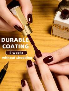 XEIJAYI 1pc 15ML Red Gel Pure Nail Polish Gel Nail Polish Lasting Immersion UV LED High Saturation Firm Salon Design Suitable For Female Nail - Burgundy - View 4