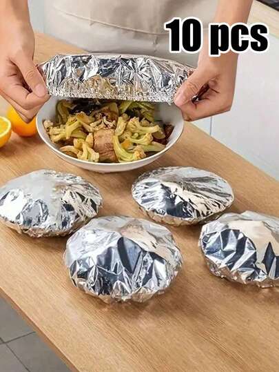 Reusable Aluminum Foil Insulation Cover, Aluminum Foil Elastic Food Insulation Cover Preservation Cover, Food Insulation Artifact, Kitchen Storage Preservation,Reusable Food Covers, Refrigerator Storage Covers,Warm Food Cover For Camping, For Picnics, Camping, And Home Use, Reusable, Essential Items For Home Life