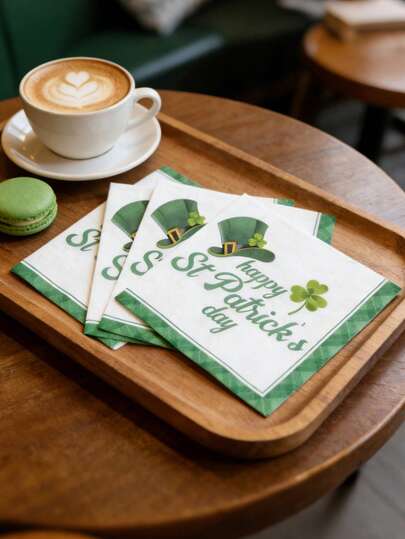 20张圣帕特里克节节日印花一次性餐巾纸，适用于商业派对餐桌装饰