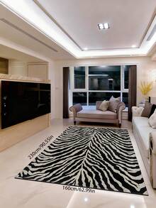 1 tấm thảm trang trí họa tiết ngựa vằn và hươu cao cổ, vải nhung mềm họa tiết ngựa vằn vàng và đen, thảm trải sàn hiện đại cho không gian nội thất, thảm họa tiết hình học trừu tượng cổ điển cho phòng khách, phòng ngủ, văn phòng, trang trí phòng đơn giản, chất liệu nhung - Nhiều màu - Xem 19