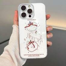 1pc Gift Apple Bow Bear Anti-Drop Full Coverage Phone Case Protective Cover For IPhone 11/12/13/14/15/16/17/Pro Max - White - View 4