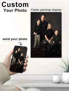 1pc Customized Canvas Wall Art, Personalized Canvas Painting With Frame, Gift For Valentine's Day, Personalized Gift, Room Decor, Mother's Day Gift, Personalized Commemorative Gift, Birthday Gift, Anniversary Gift, Suitable For Mother's Day, Father's Day, Valentine's Day, Wedding, Anniversary, Birthday, Housewarming, New Year, Gift For Family, Loved Ones, Friends - Multicolor - View 4