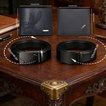男士经典商务简约皮具四件套，包含两个钱包和两条皮带，PU材质，一套日常使用，一套备用。是送给父亲、自己、岳父、兄弟、朋友或情侣的完美礼物——双倍的爱意，一次下单，双倍满足。 - 黑色 - 查看 2