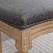 French-Style Dining Chair With Antique-Painted Linen Upholstery, Set Of 2, Solid Wood Frame, DE1845BG - Grey - View 10