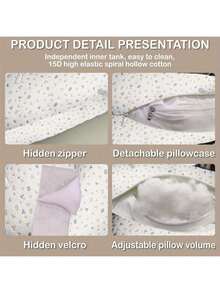 Schwangerschaftskissen - U-förmiges & H-förmiges verstellbares Design, unterstützt Taille, Rücken & Bauch, um Müdigkeit während der Schwangerschaft zu lindern. Postpartale Lenden- & Bauchstützkissen für das Schlafen auf der Seite - Verschiedenfarbig - Übersicht 7