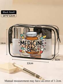 新款透明洗漱包 - 旅行必备,便携式拉链旅行洗漱包,透明PVC材质,防水收纳袋,透明收纳袋,带数据线和USB接口收纳袋,可存放药品、医疗包等。药袋、药盒、药盒、药瓶、药罐、医院包、急救包、药品收纳袋、药品整理袋、旅行必备旅行包、度假必备 - 彩色 - 查看 6