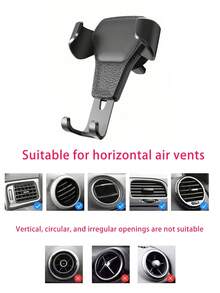 1pc Black Car Air Vent Gravity Phone Holder, Multifunctional Dashboard Mount For Truck, Car Navigation - A - View 8