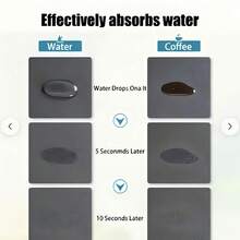 1 Peça Tapete de Silicone para Café Super Absorvente e Antiderrapante para Cafeteira, Máquina de Espresso, Dispensador de Água, Bancada de Cozinha, À Prova de Óleo e Resistente ao Calor, Presente de Natal - Preto - Visão 11