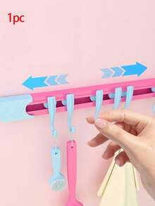 10个滑动挂钩 - 无需钻孔的墙装式挂条，间距可调节，方便DIY - 适用于厨房、浴室、门后、玄关、卧室和其他生活空间 - 彩色 - 查看 11