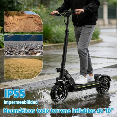 TODIMART D5 Electric Scooter With 500W Brushless DC Motor | 25 Km/H | 40-45 Km Range | 48V/10.4AH Lithium Trivalent Battery | 10-Inch Off-Road Tires | Front And Rear Suspension.