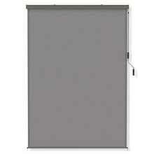 Pionowa żaluzja balkonowa z aluminium, roleta zewnętrzna z mechanizmem korbowym, roleta boczna, ekran prywatności na balkon, taras, ochrona przeciwsłoneczna i ekran prywatności, szaro-antracytowy, 120 x 250 cm/160 x 250 cm/180 x 250 cm - Szary - Zobacz 11