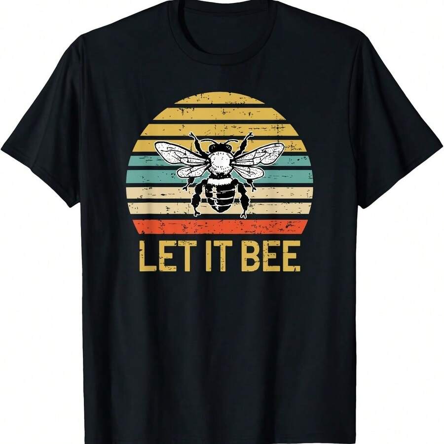 Let Bee T-Shirt - Retro Beekeeper Gift T-Shirt - Pink - View 1