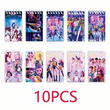 Mattel 10本/套卡通笔记本，韩流可爱动漫人物图案，便携式螺旋笔记本，24页，万圣节、圣诞节、儿童节礼物 - 彩色 - 查看 11