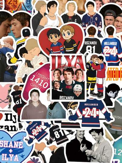 60pcs Heated Rivalry Stickers Aesthetic Stickers Heated Rivalry Merch TV Show Stickers Decorative Stickers Vinyl Waterproof Stickers For Water Bottle,Laptop,Phone,Skateboard,Scrapbooking,Journaling Gifts