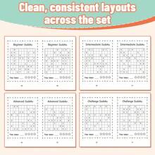 Screen-Free Math Logic Notebook Featuring Structured Number Grids, Age-Based Options (3–6, 6–9, 9–12, 12+), Helps Build Patience, Concentration, And Logical Reasoning Through Consistent Daily Practice Pages - Super Sudoku - View 4