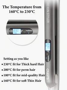 CRASTS 2-In-1 Straightening & Curling Hair Iron, Ceramic Flat Iron For Straightening, Curling, And Bangs, No Damage To Hair - Grey - View 6