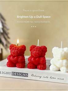 2pcs/4pcs Rose Bear Scented Candles - Cute Decorative Items And Handmade Gifts, Suitable For Women/Friends, Ideal For Wedding Souvenirs, Elegant Decorations And Gifts, Valentine's Day Gifts, Graduation Gifts, And Bedroom & Room Decor. - Multicolor - View 7
