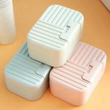 1 Set Elegant Rimmed Soap Dish Tray, 2pcs Nordic Style Soap Dishes For Bathroom And Kitchen, 1pc Waterless Vanity Organizer Rack For Kitchen, Bathroom And Sink, Suitable For Home Decor In Autumn And Back To School Season - Multicolor - View 2