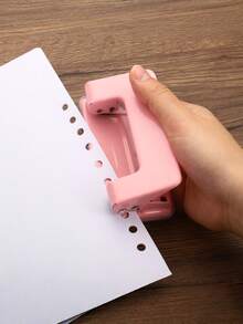 1pc Manual Hole Punch - Portable Hole Puncher With Punching Die, Suitable For Binding Loose-Leaf Files, Organizing Binders - No Battery Required, Applicable For Office, Student, DIY, Office - For Paper, Cardboard (Manual Hole Punch) - No Power Supply Needed - Multicolor - View 2