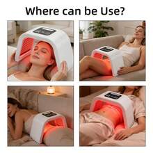 Mother's Day Gift, New Type Of Soothing Facial Beauty Device, Seven-Color LED Light Therapy Soothing Mask, Home Skincare LED Light Therapy Tool, Suitable For Facial, Neck Care And Full-Body Care, Suitable As A Gift For Beautiful Female Friends And Mothers. - 美規A型插(110-127V) - 查看 8
