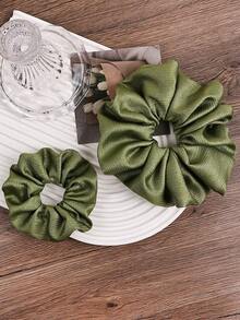 2个/套 优雅超大波点发圈，常规尺寸和特大尺寸，适合女性扎马尾辫、装饰头发、发绳、发圈 - 彩色 - 查看 4