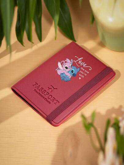 1 pieza Funda/Cartera/Portapassaporte con diseño de puntada, adecuado para estudiantes de vuelta al colegio, unisex, esencial/accesorio de viaje, apto para vacaciones, viajes, vuelos y diversas ocasiones