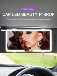 1PC Ultra-Thin LED Car Makeup Mirror - HD Sun Visor Mirror With Touch Screen, USB Rechargeable & Adjustable, Perfect For Women (Easy Clip-On Installation),Best Gifts For Friends, Graduation Gifts, Back-To-School Gifts, Christmas Decorations, Valentine's Day Gifts, Gifts For Mom And Dad, Halloween, Thanksgiving, Personalized Gifts - 化妝鏡 - 查看 3