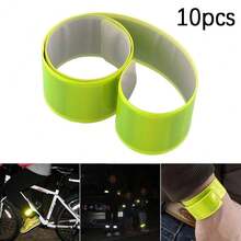 1/6/10pcs Reflective Wristband, Reflective Bracelet, High Visibility Reflective Strip, Reflective Slap Bracelet, Suitable For Night Running, Night Cycling, Night Shift, Backpack, Keys, Hiking, Jogging And Cycling
