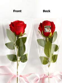 1pc Personalized Eternal Rose Gifts For Men Women, Custom Forever Flowers With Photo & Text, Romantic Valentine's Day Birthday Wedding Gifts For Him Her, Unique Personalized Gifts For Boyfriend Girlfriend, Wife Husband Anniversary, Customizable Eternal Rose Box - One Size - View 17