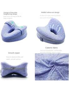 1PC Leg Pillow, Ergonomic Side Sleeping Pillow, Memory Foam Knee Pillow, Adjustable Strap Design, Side Lying Leg Support Pad, Equipped With Detachable Washable Pillowcase, High-Quality Bedding Household Items. - Multicolor - View 6