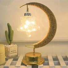 1 Stück elegante Mondsichel Lampe mit Hängedekoration, batteriebetrieben, gibt warmes Licht ab, geeignet für Schlafzimmer, Wohnzimmer und Feiertagsdekoration