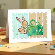 创意生日快乐切割模具，DIY剪贴簿相册和压花模板，贺卡制作工具，卡片纸切割工艺品，礼品卡制作模板模切。 - 銀色 - 查看 1