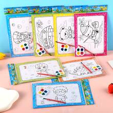 10 Pcs Watercolor Doodle Boards DIY - Hand Painting Coloring Activity, Includes 4 Color Mini Watercolor Set, Back To School Supplies, Back To School Stationery, Teacher Gifts For Students, Gifts For Classmates, Educational Supplies, Art Class Materials, Color Training, Color Courses - Multicolor - View 4
