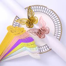 36片3D蝴蝶墙贴，3种尺寸，蝴蝶装饰，适用于派对、礼物、花束、蛋糕装饰、插花、房间装饰（粉色，H型胶随机） - 粉色 - 查看 8