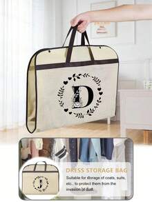 防尘服装罩，婚纱防尘罩，创意字母图案西装外套连衣裙保护罩，防潮悬挂式服装袋，衣柜收纳袋，透气旅行服装袋。