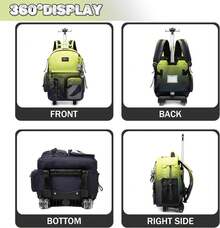 Kids Rolling Backpack With Wheels Unisex Suitcase Carry On Luggage For Elementary Middle High School Students - 漸變黃黑 - 查看 4
