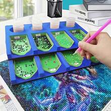 2pcs/Set Blue Foam Diamond Painting Cross Stitch Tool Moasic Accessories Tray Plate Organizer For Storage Boxes Containers - Blue - View 1
