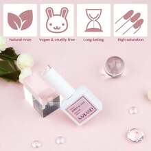 SAVILAND Builder Gels Nail Kit - 60g Nude Pink Nail Extension Gel Set Nail Strengthen Hard Gel Nail Art Manicure Set With 10pcs Acrylic Nail Brush &Amp; 100pcs Nail Forms For Beginners - ColorB - 查看 4