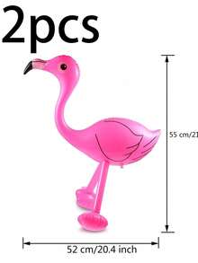 10/5/2pcs Inflatable Pink Flamingo Summer Beach Party Decor, Hawaiian Party Inflatable Toys Suitable For Swimming Pool, Beach, Garden Or Other Vacation Pool Parties - Multicolor - View 9