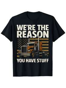 Funny Trucker Design Semi Truck Driver Lover For Men Women T Shirt - 黑色 - 查看 1