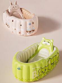 1个婴儿充气浴缸，可折叠室内浴缸，适合幼儿，可坐可躺 - 彩色 - 查看 2